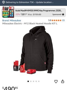 Milwaukee M-12 Black Heated Hoodie — Men's Performance Jacket